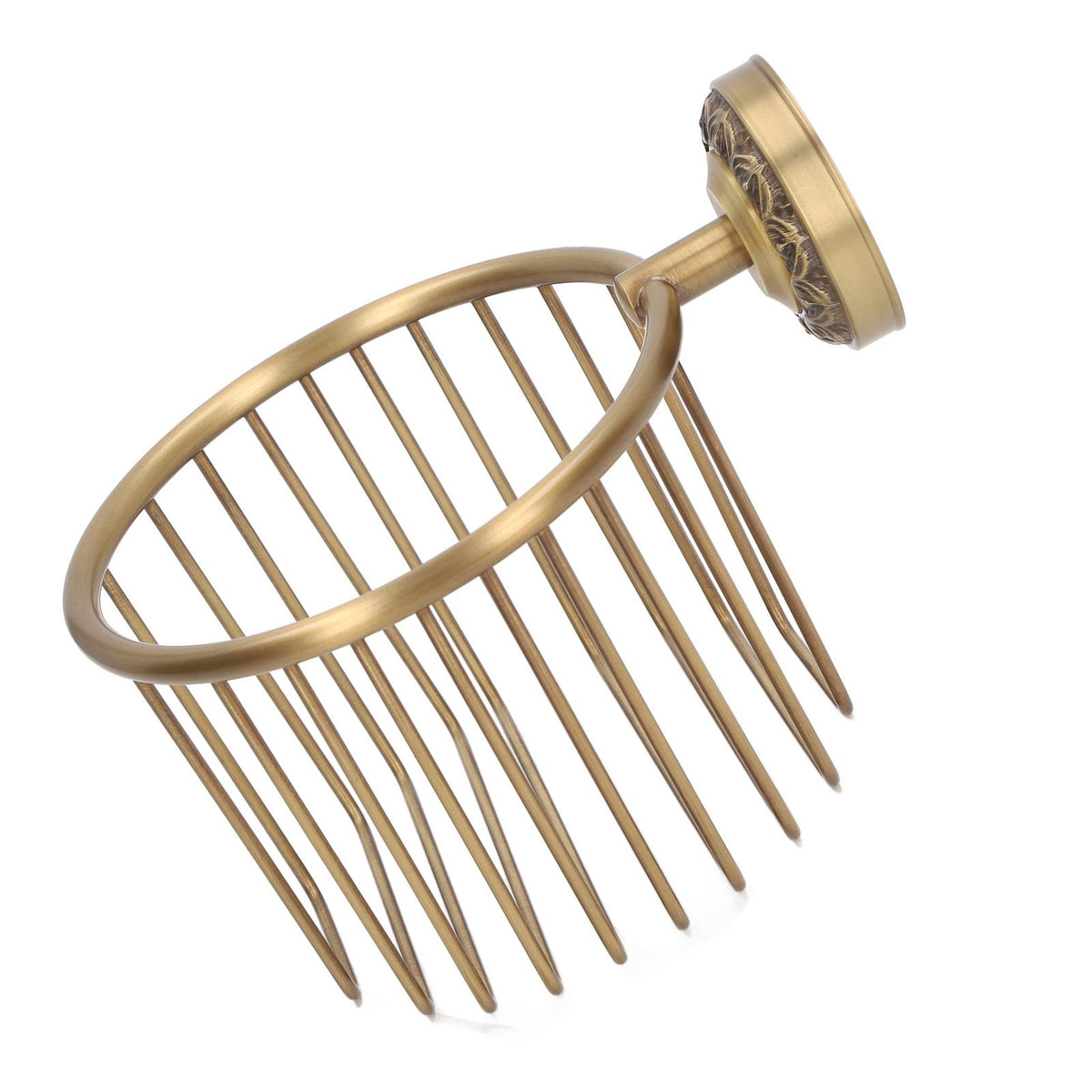 Brass Antique Toilet Roll Holder Punch Free Stable Wall Mount Paper Towel Rack for Bathroom