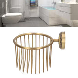 Brass Antique Toilet Roll Holder Punch Free Stable Wall Mount Paper Towel Rack for Bathroom