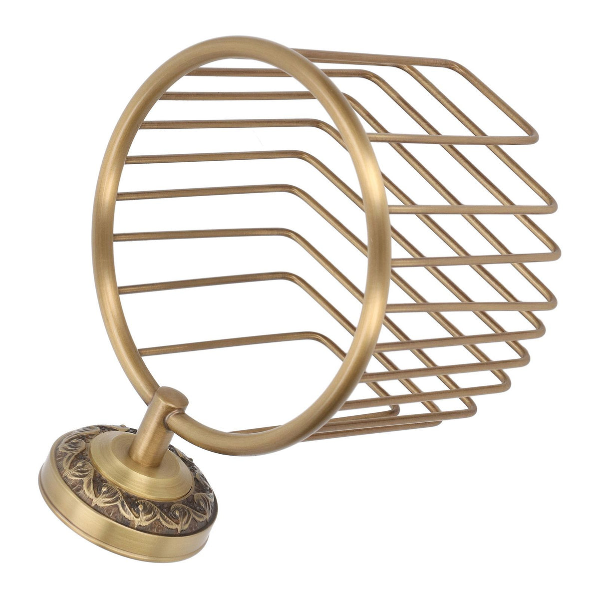 Brass Antique Toilet Roll Holder Punch Free Stable Wall Mount Paper Towel Rack for Bathroom