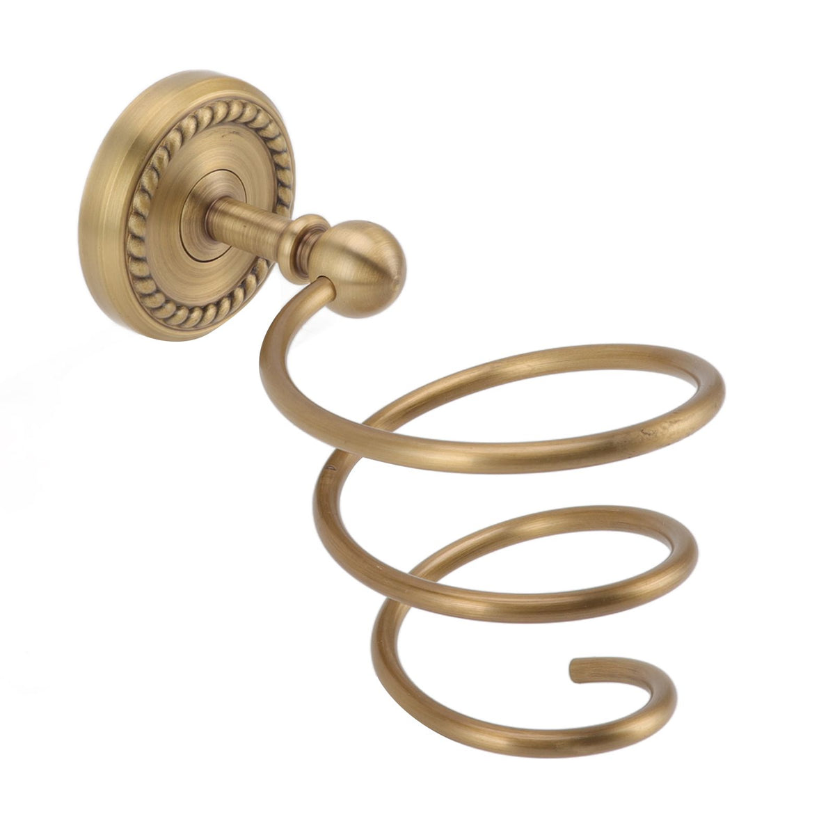 Hair Dryer Holder Antique Brass Hair Care Tools Holder Wall Mount Bronze Finished Spiral Hair Dryer Hanging Rack