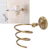 Hair Dryer Holder Antique Brass Hair Care Tools Holder Wall Mount Bronze Finished Spiral Hair Dryer Hanging Rack