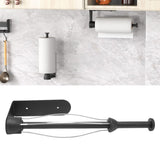 Stainless Steel Damper Paper Holder Kitchen Punch Free Preservative Film Roll Hanger Anti Slip Rustproof Bathroom Tissue Holder Black - Extra Image