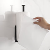 Stainless Steel Damper Paper Holder Kitchen Punch Free Preservative Film Roll Hanger Anti Slip Rustproof Bathroom Tissue Holder Black