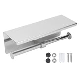 Stainless Steel Toilet Paper Holder with Shelf Self Adhesive Punch Free Toilet Paper Shelf Roll Holder for Bathroom K10 304