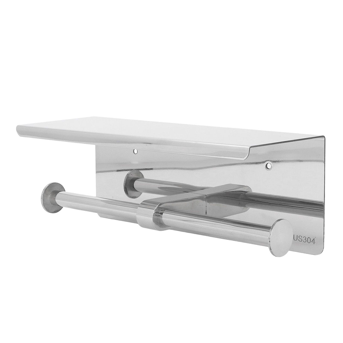 Stainless Steel Toilet Paper Holder with Shelf Self Adhesive Punch Free Toilet Paper Shelf Roll Holder for Bathroom K10 304