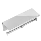 Stainless Steel Toilet Paper Holder with Shelf Self Adhesive Punch Free Toilet Paper Shelf Roll Holder for Bathroom K10 304 - Close-Up Angle