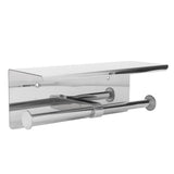 Stainless Steel Toilet Paper Holder with Shelf Self Adhesive Punch Free Toilet Paper Shelf Roll Holder for Bathroom K10 304