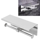 Stainless Steel Toilet Paper Holder with Shelf Self Adhesive Punch Free Toilet Paper Shelf Roll Holder for Bathroom K10 304 - Extra Image