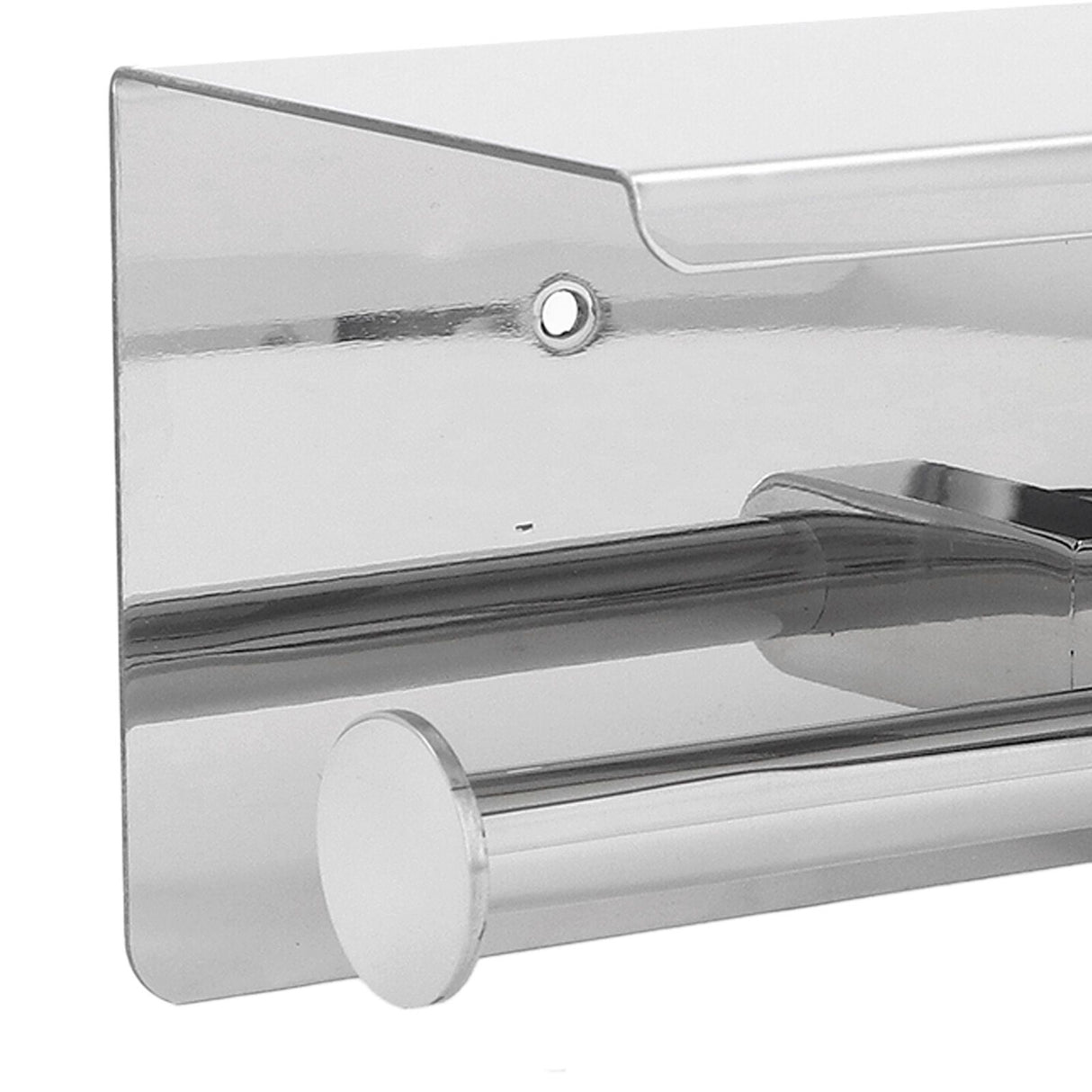 Stainless Steel Toilet Paper Holder with Shelf Self Adhesive Punch Free Toilet Paper Shelf Roll Holder for Bathroom K10 304