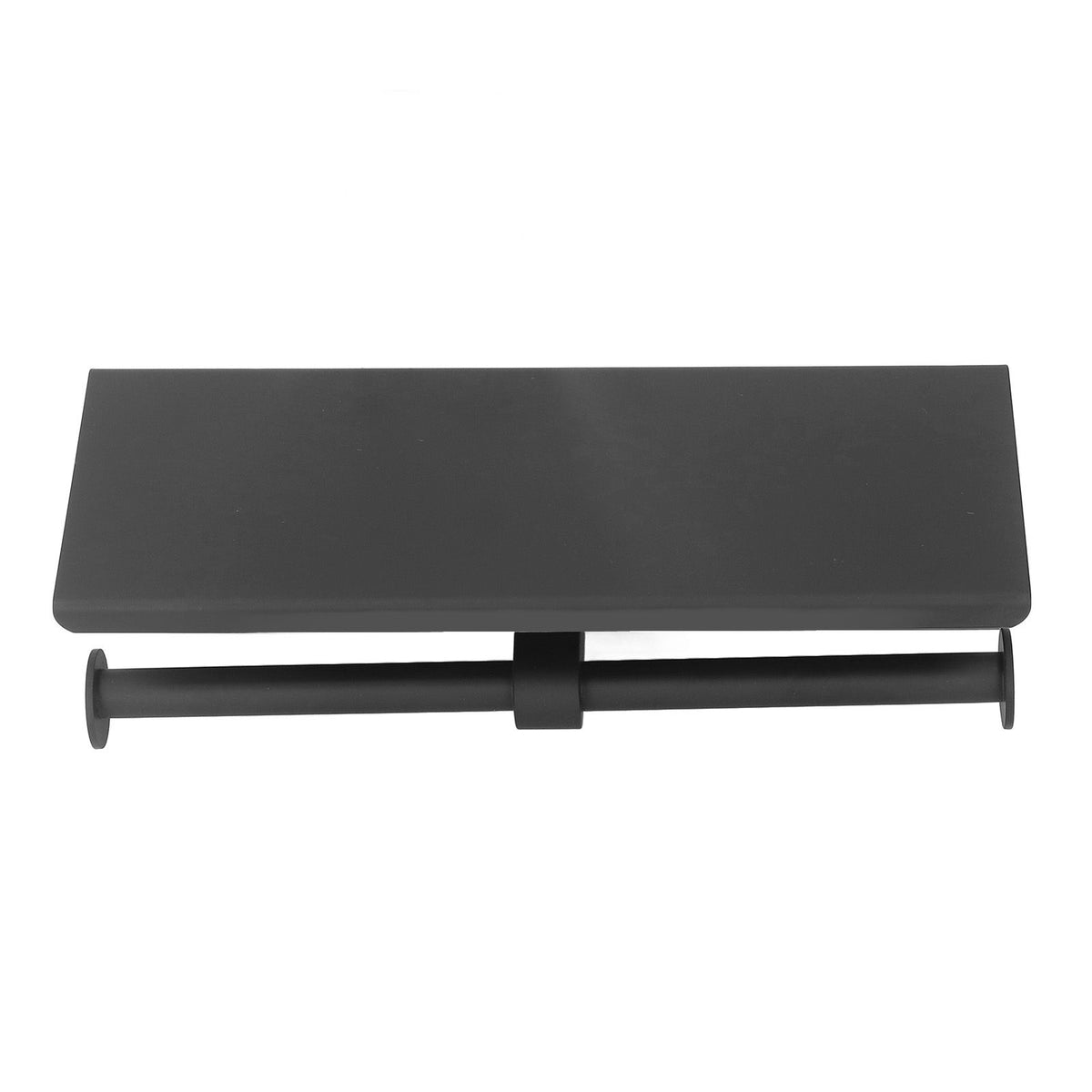 Stainless Steel Toilet Paper Holder with Shelf Self Adhesive Punch Free Toilet Paper Shelf Roll Holder for Bathroom K10 Black