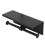 Stainless Steel Toilet Paper Holder with Shelf Self Adhesive Punch Free Toilet Paper Shelf Roll Holder for Bathroom K10 Black