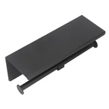 Stainless Steel Toilet Paper Holder with Shelf Self Adhesive Punch Free Toilet Paper Shelf Roll Holder for Bathroom K10 Black - Top-Down View