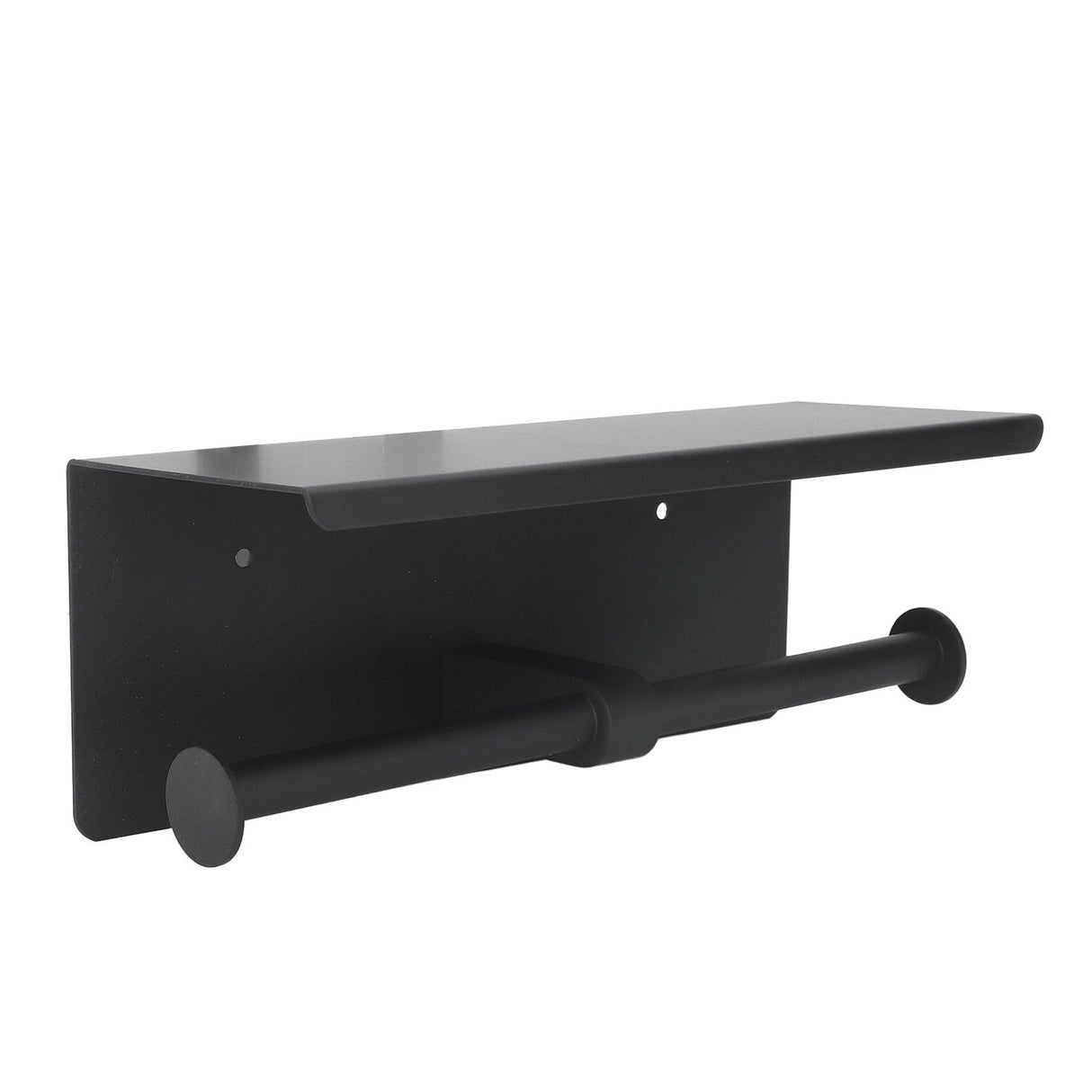 Stainless Steel Toilet Paper Holder with Shelf Self Adhesive Punch Free Toilet Paper Shelf Roll Holder for Bathroom K10 Black