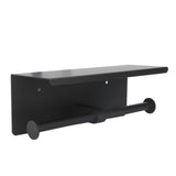 Stainless Steel Toilet Paper Holder with Shelf Self Adhesive Punch Free Toilet Paper Shelf Roll Holder for Bathroom K10 Black