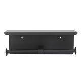 Stainless Steel Toilet Paper Holder with Shelf Self Adhesive Punch Free Toilet Paper Shelf Roll Holder for Bathroom K10 Black - Low Angle