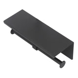 Stainless Steel Toilet Paper Holder with Shelf Self Adhesive Punch Free Toilet Paper Shelf Roll Holder for Bathroom K10 Black - Extra Image
