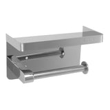 Toilet Paper Holder with Shelf Stainless Steel Minimalist Style Wall Mounted Waterproof Toilet Paper Roll Holder for Bathroom k9 Hem 304 - Side View