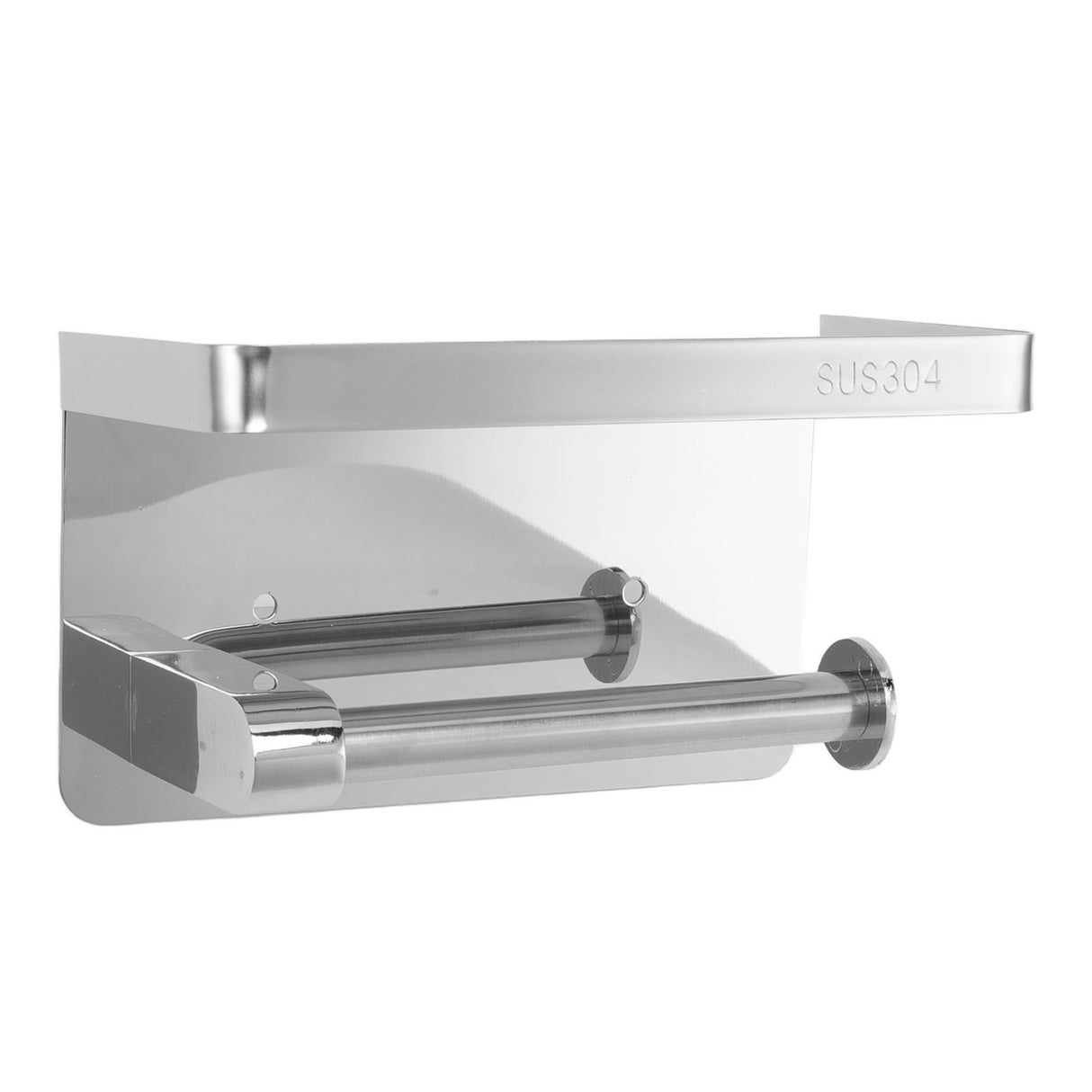 Toilet Paper Holder with Shelf Stainless Steel Minimalist Style Wall Mounted Waterproof Toilet Paper Roll Holder for Bathroom k9 Hem 304