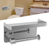 Toilet Paper Holder with Shelf Stainless Steel Minimalist Style Wall Mounted Waterproof Toilet Paper Roll Holder for Bathroom k9 Hem 304