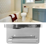Toilet Paper Holder with Shelf Stainless Steel Minimalist Style Wall Mounted Waterproof Toilet Paper Roll Holder for Bathroom k9 Hem 304