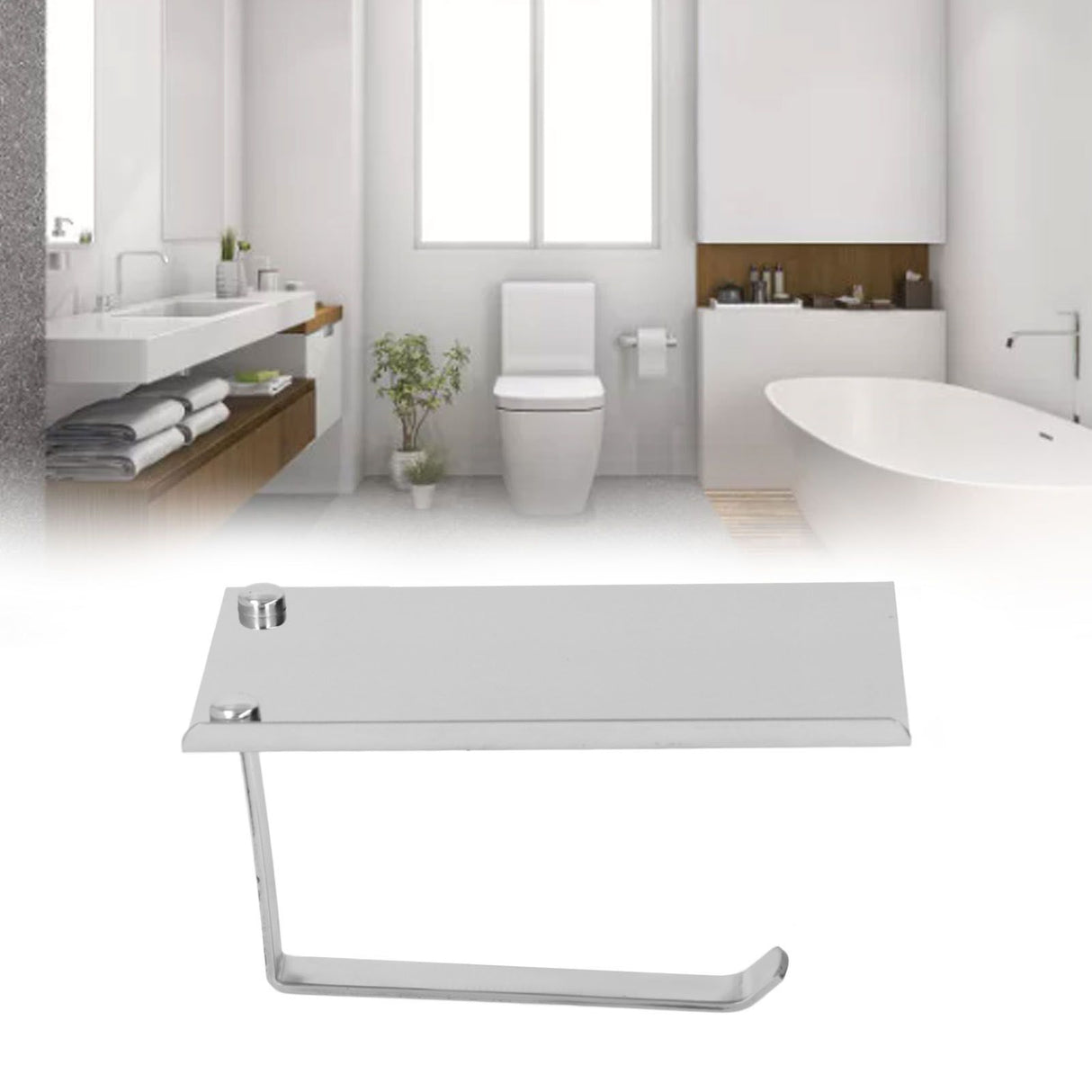 Paper Towel Holder Stainless Steel Punch Free Dual Use Toilet Paper Dispenser for Home Bathroom K6 304