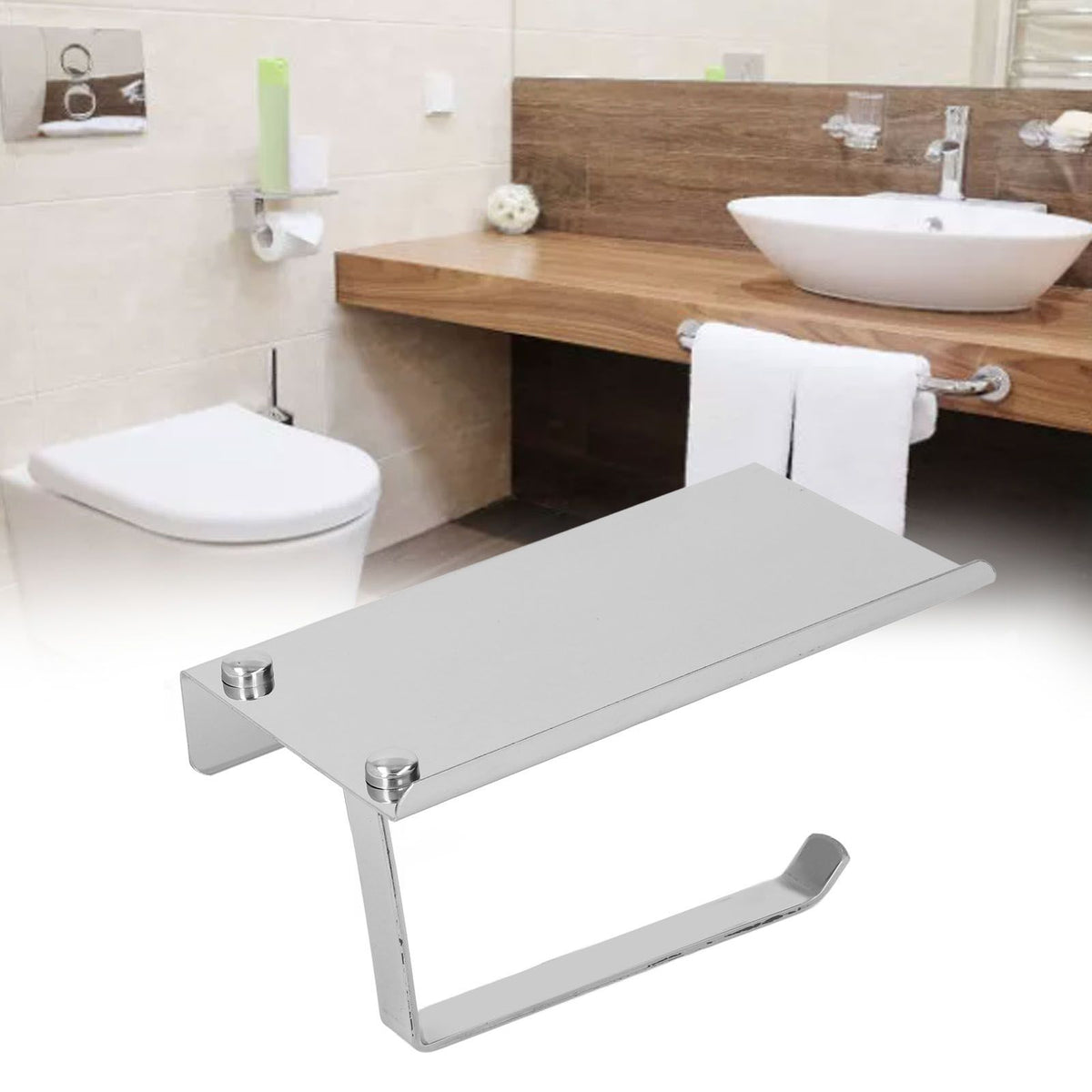 Paper Towel Holder Stainless Steel Punch Free Dual Use Toilet Paper Dispenser for Home Bathroom K6 304