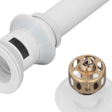 Pop Up Drain Stopper Press Bounce Deodorization Bathroom Sink Drain for Home White With Hole - Extra Image