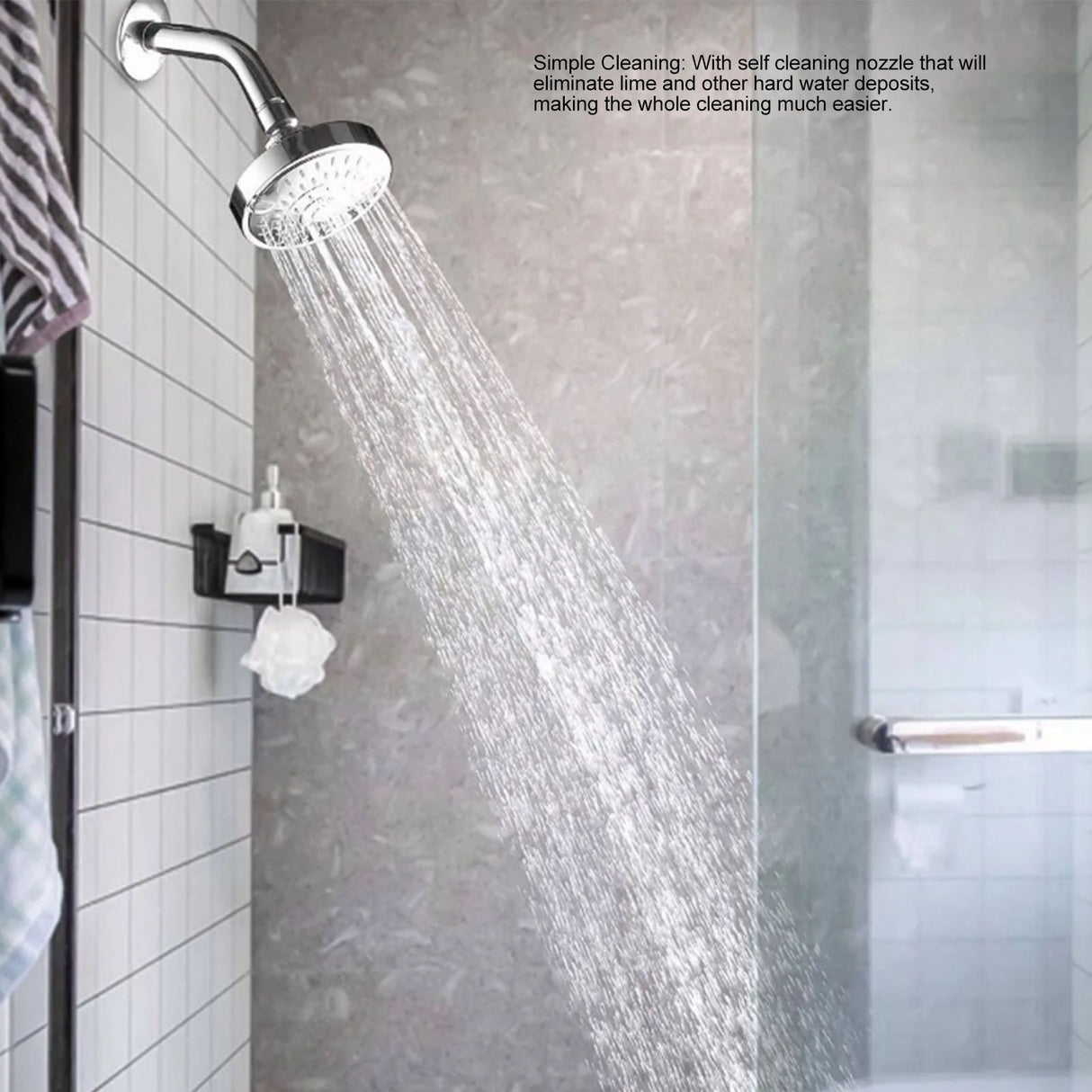 Shower Head 5 Mode Adjustable Stainless Steel G1/2 Bath Nozzle for Bathroom Toilet