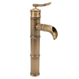 All Copper Antique Faucet 3 Sections Bamboo Joint Single Hole Basin Tap Bevel Mouth Toilet Cold Hot Sink Faucet - Front View