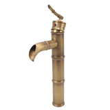 All Copper Antique Faucet 3 Sections Bamboo Joint Single Hole Basin Tap Bevel Mouth Toilet Cold Hot Sink Faucet
