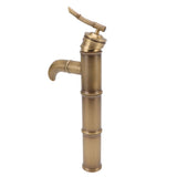 All Copper Antique Faucet 3 Sections Bamboo Joint Single Hole Basin Tap Bevel Mouth Toilet Cold Hot Sink Faucet - Rear View
