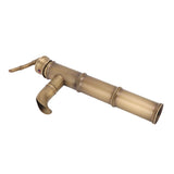 All Copper Antique Faucet 3 Sections Bamboo Joint Single Hole Basin Tap Bevel Mouth Toilet Cold Hot Sink Faucet - Low Angle