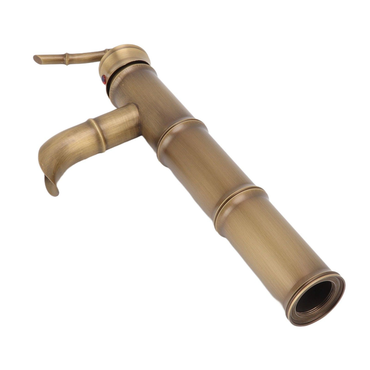 All Copper Antique Faucet 3 Sections Bamboo Joint Single Hole Basin Tap Bevel Mouth Toilet Cold Hot Sink Faucet