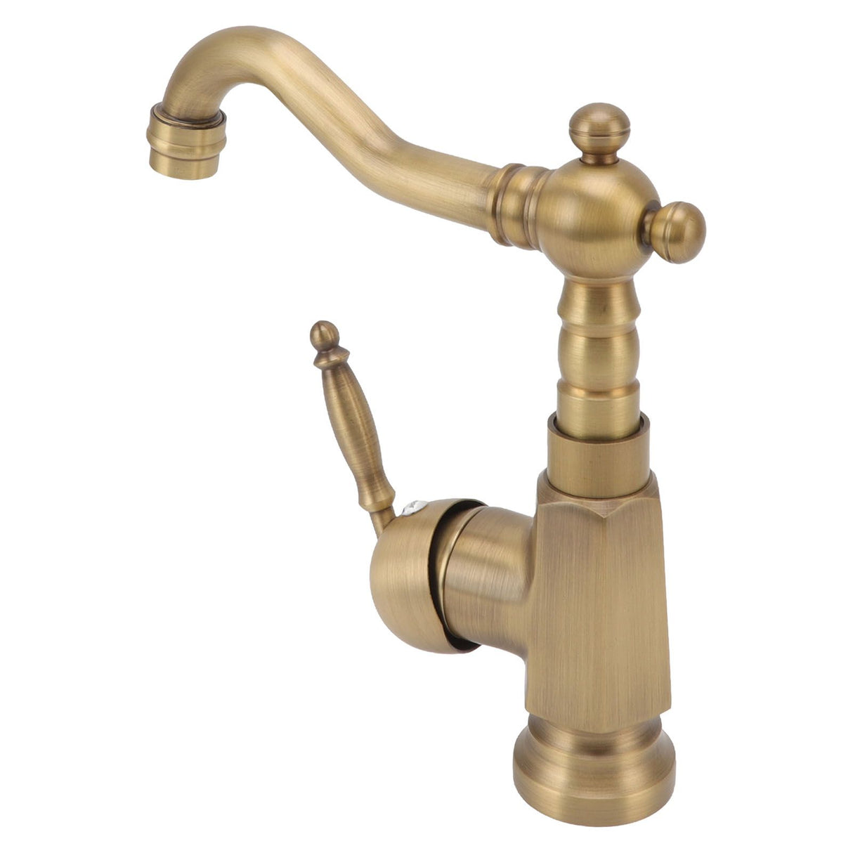 Bathroom Sink Faucet Antique Brass Vanity Mixer Faucet Tap Heightening Single Handle Wash Basin Tap with Hoses for Home
