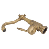 Bathroom Sink Faucet Antique Brass Vanity Mixer Faucet Tap Heightening Single Handle Wash Basin Tap with Hoses for Home - Low Angle