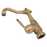 Bathroom Sink Faucet Antique Brass Vanity Mixer Faucet Tap Heightening Single Handle Wash Basin Tap with Hoses for Home - Extra Image