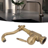 Bathroom Sink Faucet Antique Brass Vanity Mixer Faucet Tap Heightening Single Handle Wash Basin Tap with Hoses for Home