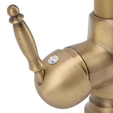 Bathroom Sink Faucet Antique Brass Vanity Mixer Faucet Tap Heightening Single Handle Wash Basin Tap with Hoses for Home