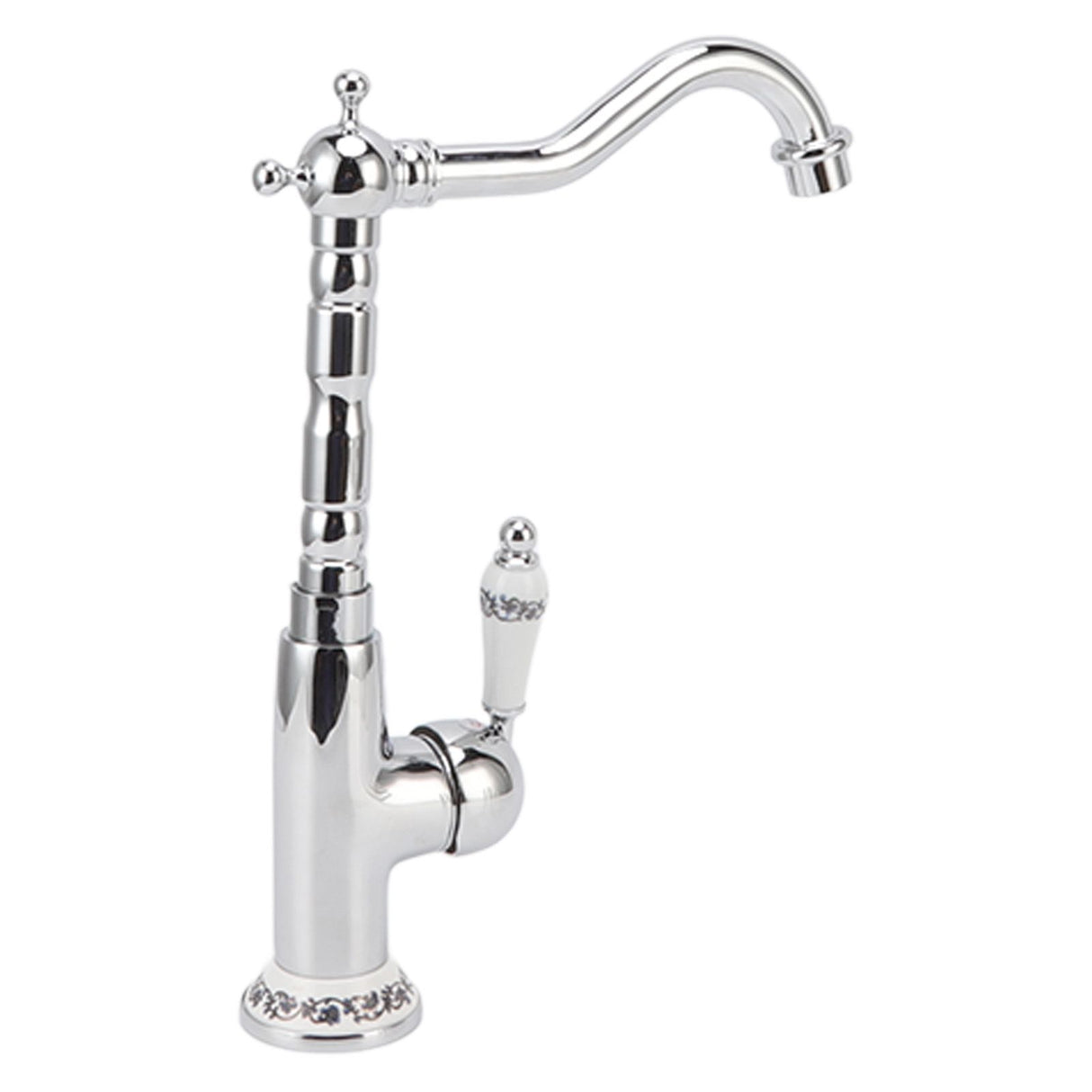 Bathroom Water Tap Retro European Style Brass Electroplating with Long Bend Hose Hot Cold Mixer Basin Faucet for Home