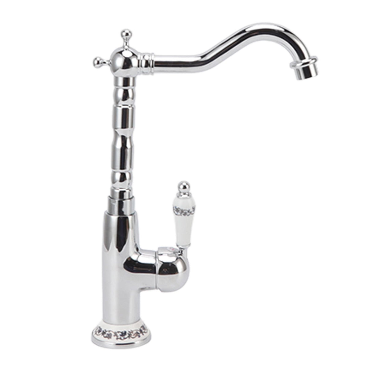 Bathroom Water Tap Retro European Style Brass Electroplating with Long Bend Hose Hot Cold Mixer Basin Faucet for Home