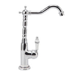 Bathroom Water Tap Retro European Style Brass Electroplating with Long Bend Hose Hot Cold Mixer Basin Faucet for Home