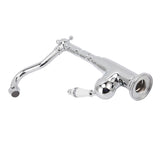 Bathroom Water Tap Retro European Style Brass Electroplating with Long Bend Hose Hot Cold Mixer Basin Faucet for Home
