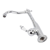 Bathroom Water Tap Retro European Style Brass Electroplating with Long Bend Hose Hot Cold Mixer Basin Faucet for Home - Rear View