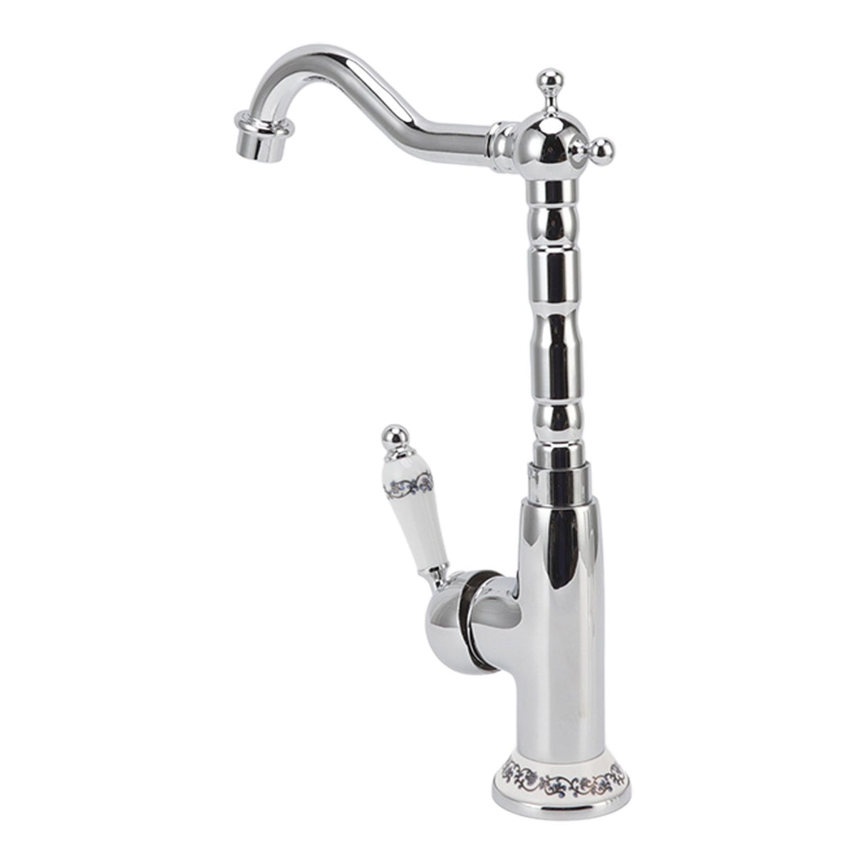 Bathroom Water Tap Retro European Style Brass Electroplating with Long Bend Hose Hot Cold Mixer Basin Faucet for Home