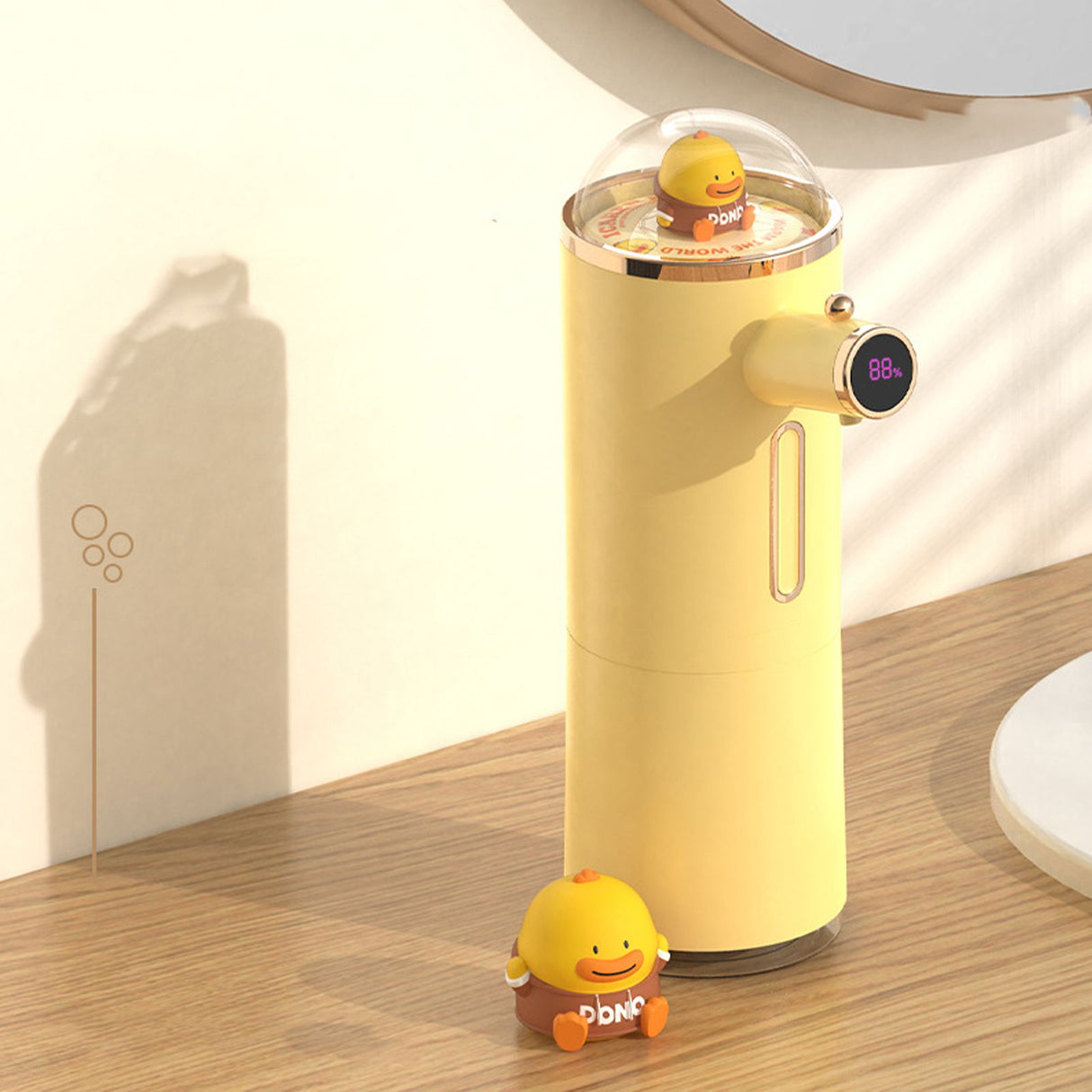 Automatic Foam Soap Dispenser Cute Intelligent Infrared Sensor Waterproof Rechargeable Touchless Automatic Soap Dispenser Yellow