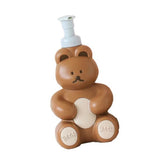Foam Pump Bottle Cute Bear Shape Large Capacity Foaming Soap Dispenser Bottle for Facial Wash Body Wash Hand Soap Chocolate