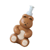 Foam Pump Bottle Cute Bear Shape Large Capacity Foaming Soap Dispenser Bottle for Facial Wash Body Wash Hand Soap Chocolate