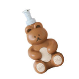 Foam Pump Bottle Cute Bear Shape Large Capacity Foaming Soap Dispenser Bottle for Facial Wash Body Wash Hand Soap Chocolate