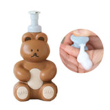 Foam Pump Bottle Cute Bear Shape Large Capacity Foaming Soap Dispenser Bottle for Facial Wash Body Wash Hand Soap Chocolate