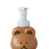 Foam Pump Bottle Cute Bear Shape Large Capacity Foaming Soap Dispenser Bottle for Facial Wash Body Wash Hand Soap Chocolate - Close-Up Angle